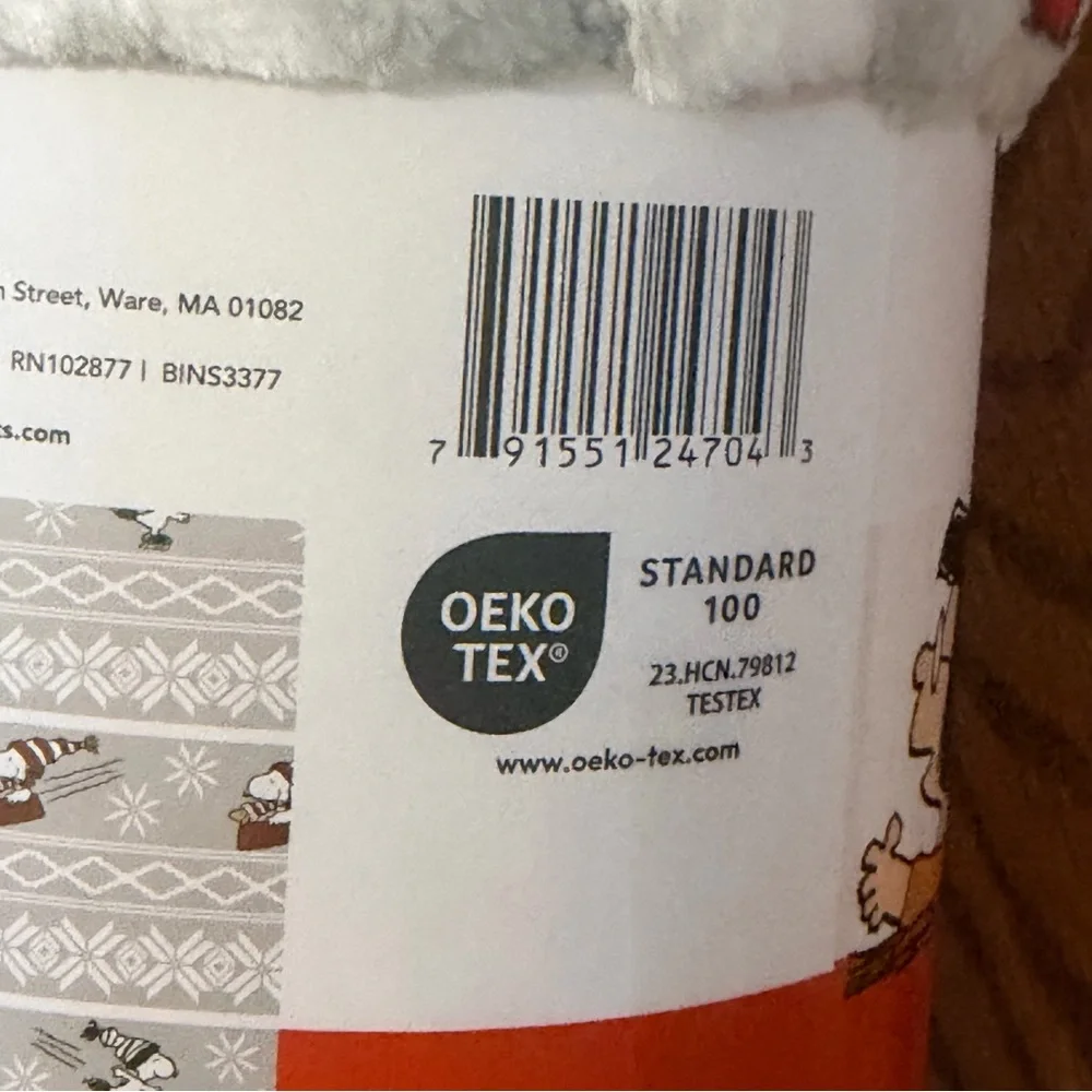 Berkshire x Peanuts Snoopy Fair Isle Grey VelvetLoft Throw NWT